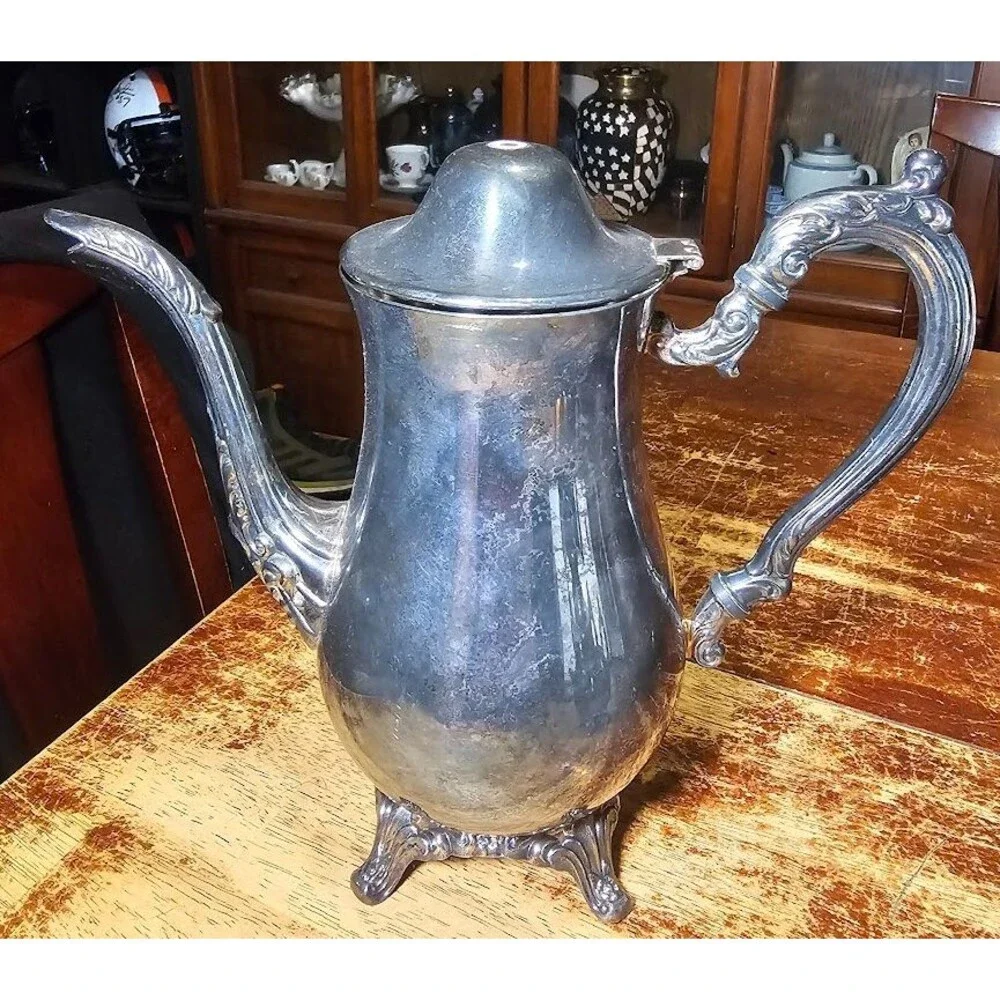 SILVER Vintage Serving Set Tea And Coffee With Creamer and Sugar bowls set
